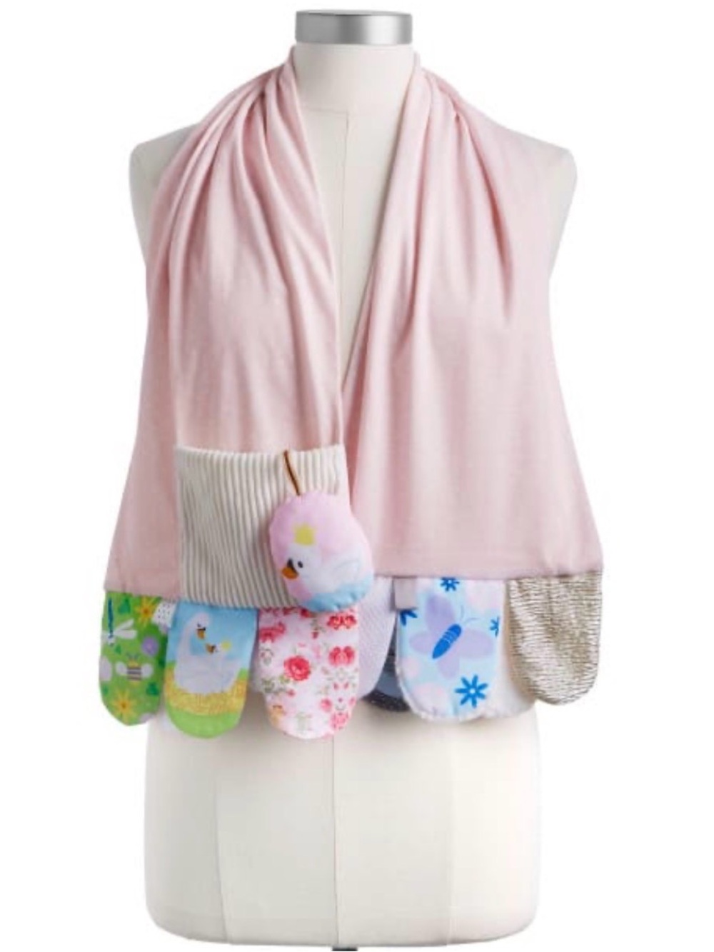 Demdaco-Mommy & Me Activity Scarf - Pink Swan